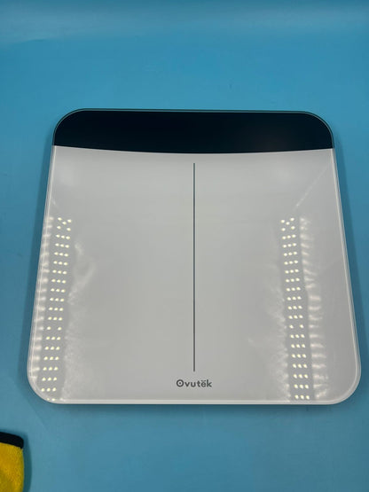 Báscula digital Ovutek de alta precisión para baño con pantalla LED, vidrio templado y capacidad de 180 kg