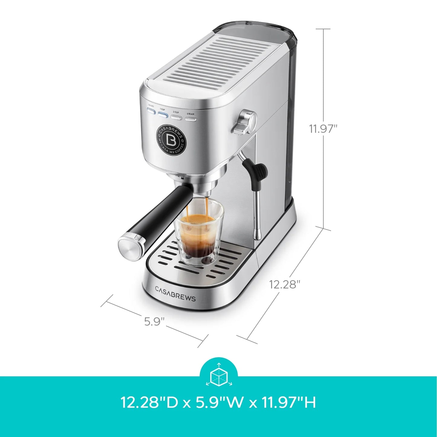 Cafetera espresso, 20 bares, depósito 940ml, espumador de leche.