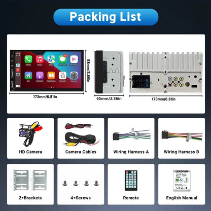 Estéreo para auto doble DIN compatible Apple Carplay/Android Auto