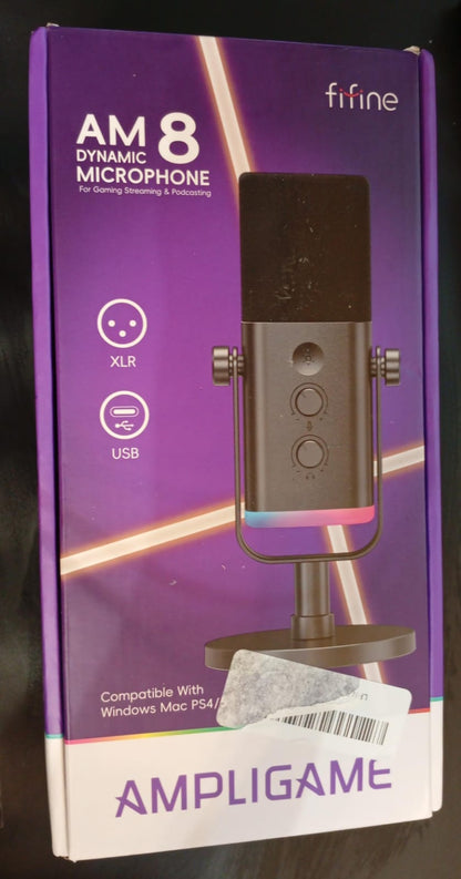 Micrófono Fifine AM8 dinámico XLR/USB para podcasts (USADO)