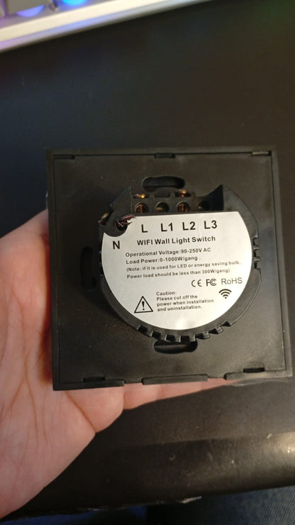 Interruptor de pared con luz led, inteligente WiFi, táctil,