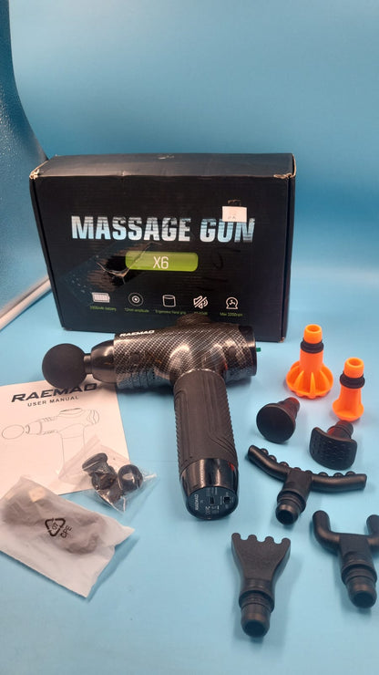 Pistola de masaje RAEMAO, masajeador muscular eléctrico de mano de tejido profundo