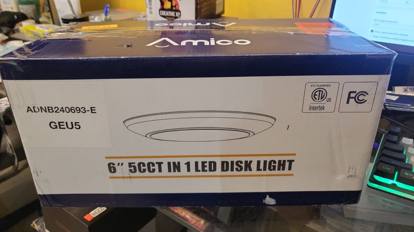 Amico Paquete de 12 luces LED de disco de 5/6 pulgadas