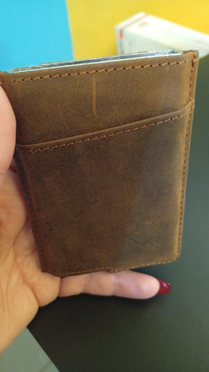 Cartera de aluminio con bloqueo RFID, Con Clip para Dinero.(USADO)