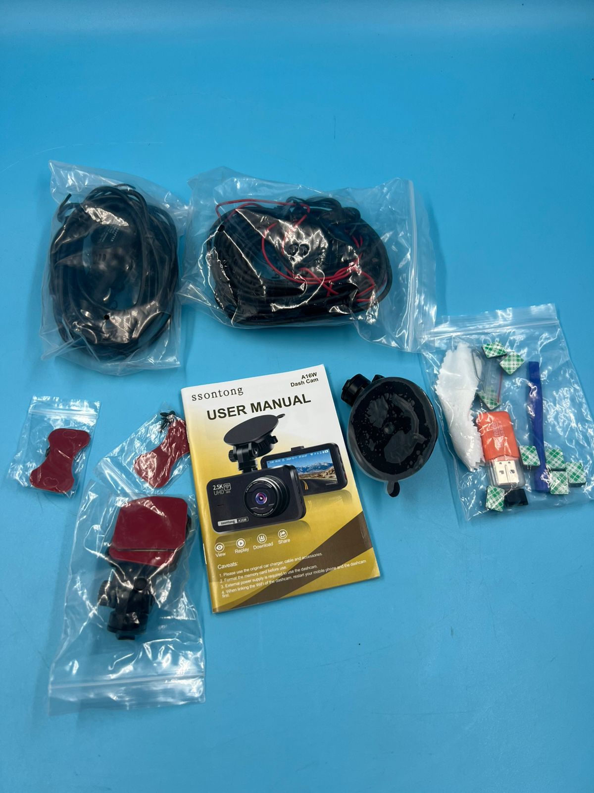 Cámara de tablero frontal y trasera 2.5 K 1080P A16W dashcam