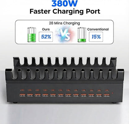 Estación de carga USB 380W 24 Puertos múltiples dispositivos