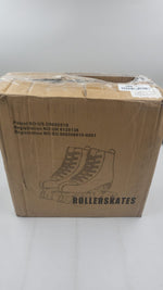 Patines de ruedas para mujer, de piel artificial, ajustables, doble fila, 4 ruedas