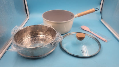 Sarten antiadherente de Cerámica 2Qt Con Tapa Vaporera Sin PFAS