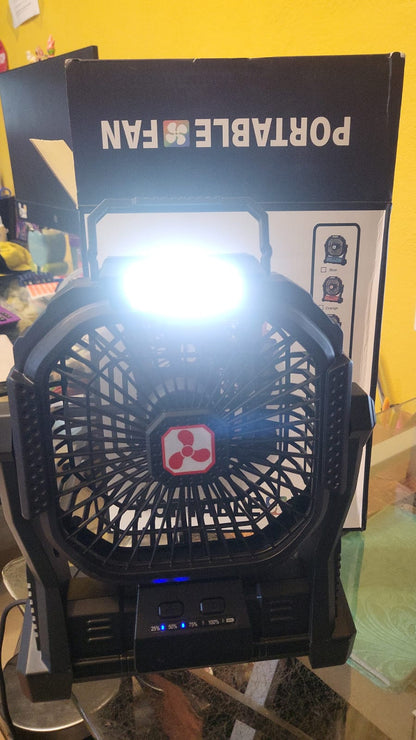 Ventilador Recargable Inalámbrico USB Con Luz LED Detalle