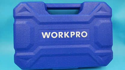 Juego de llaves de trinquete Workpro de 22 piezas, cabezal flexible de 180°.