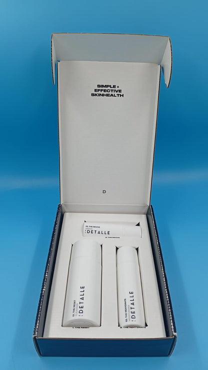 Set de 3 pasos de skincare, El Detalle, The Régimen, todo tipo de piel.