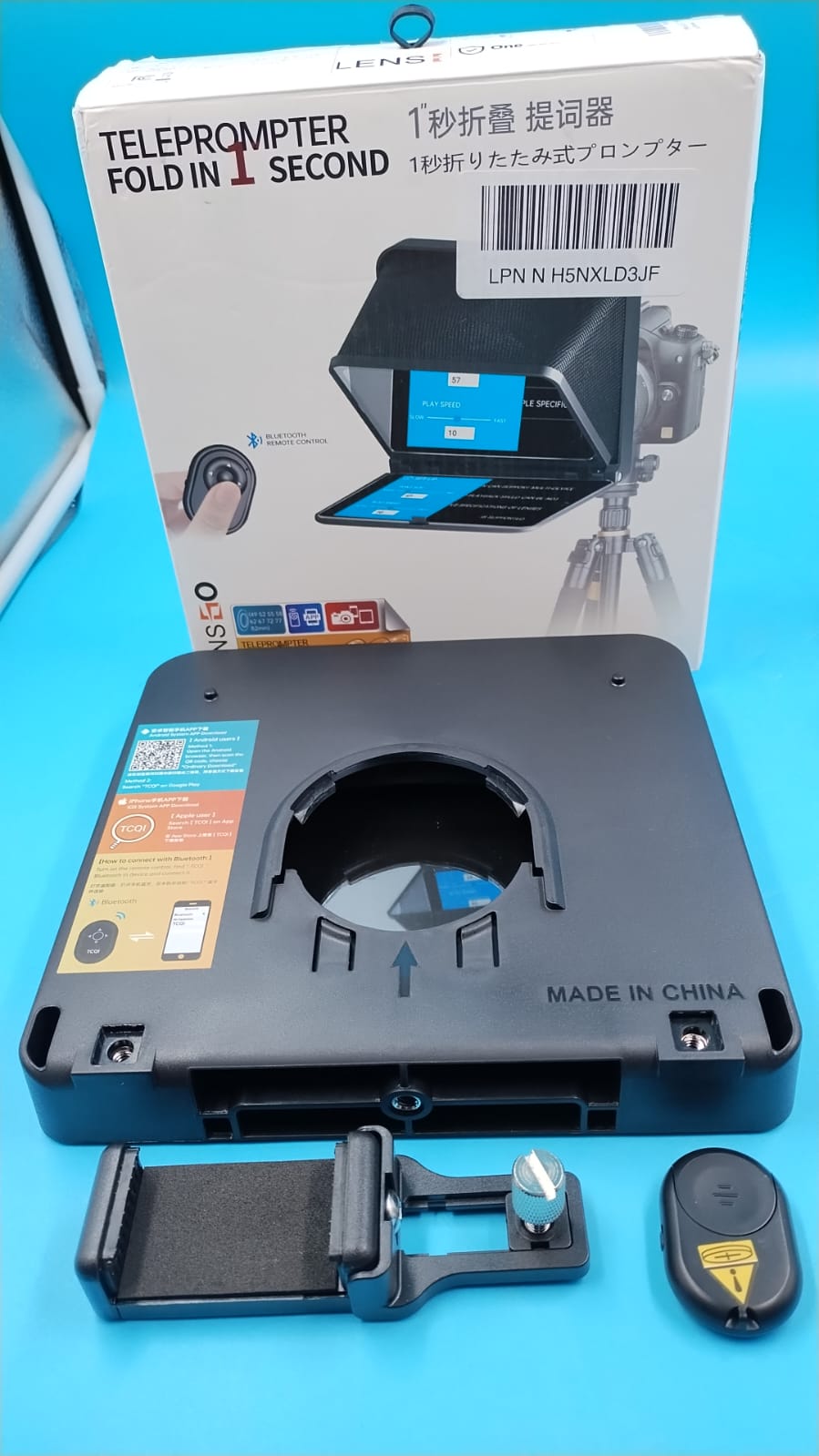 Teleprompter portátil para iPad, tablet, smartphone, cámara réflex.