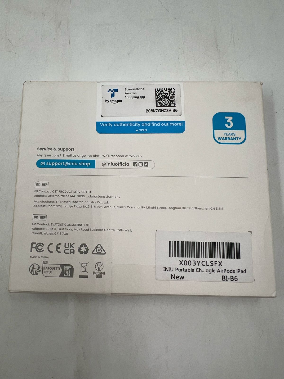 Batería móvil de gran capacidad INIU 10500 mAh