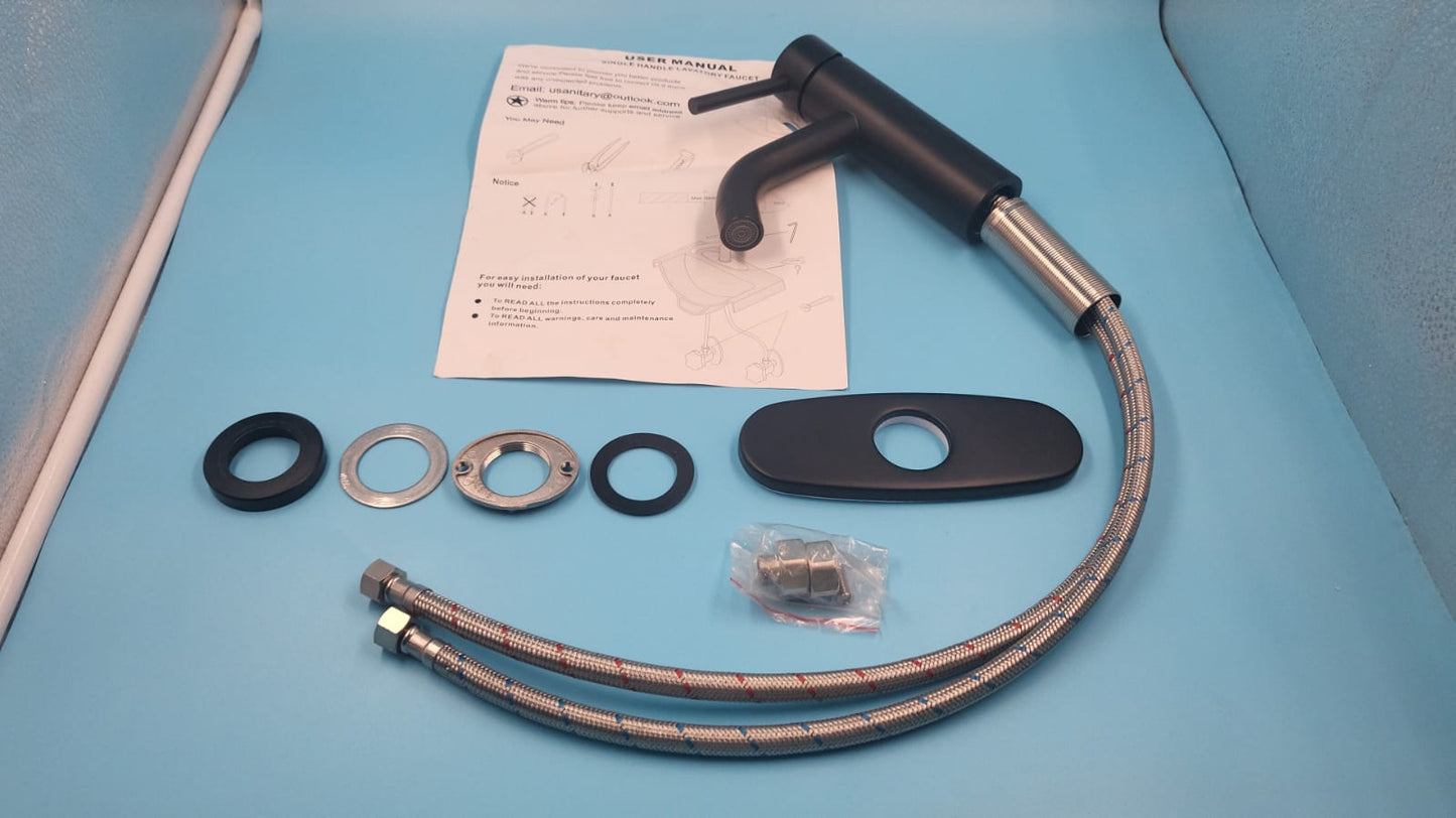 Grifo de baño monomando de un solo orificio con placa de cubierta incluida