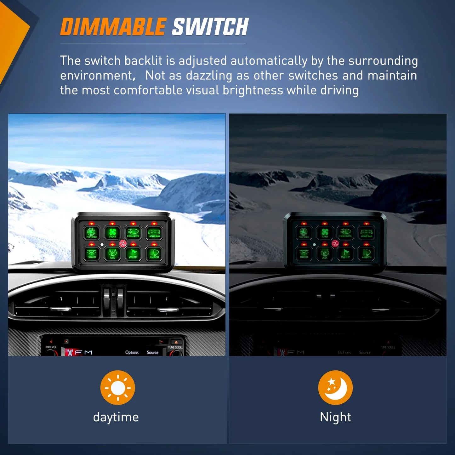 Panel de interruptores Nilight de 8 vías (USADO)