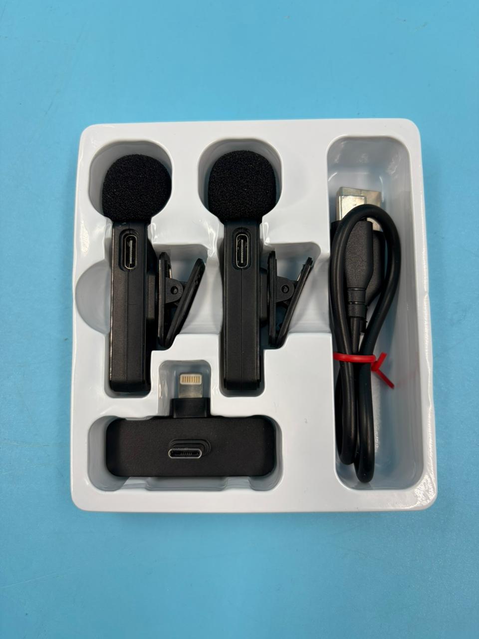 2 mini micrófonos inalámbricos de solapa Lavalier