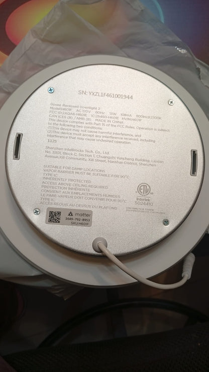 Iluminación Govee, empotrable inteligente 6", LED RGBIC (3 PIEZAS)