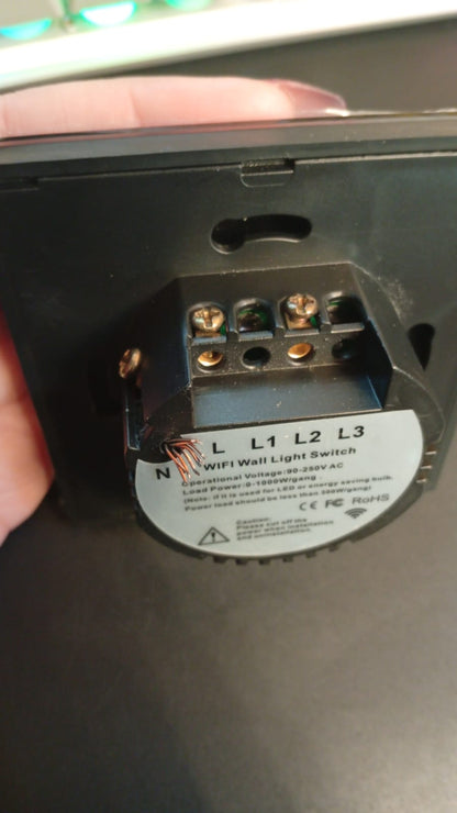 Interruptor de pared con luz led, inteligente WiFi, táctil,