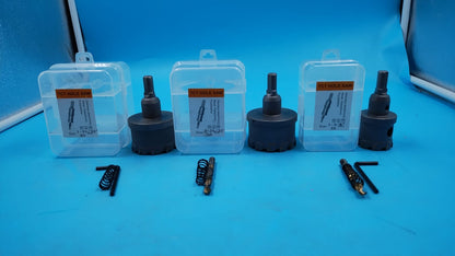 Juego de sierras de perforación TCT, para acero, (USADO, DETALLE).