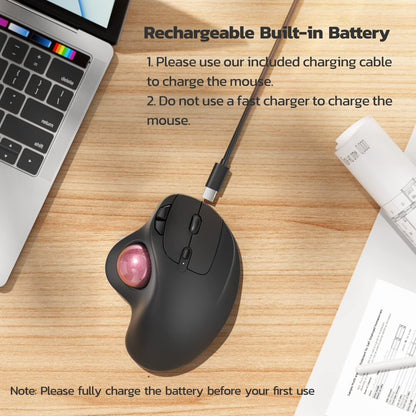 Mouse Trackball inalámbrico Nulea M501 recargable ergonómico