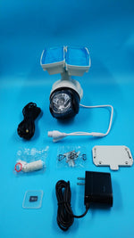 Cámara de seguridad con reflector PTZ de 360°, HD 1080P, Sirena.