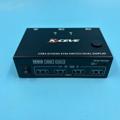 KVM Switch Dual Monitor 4K60Hz USB3.0 Conmutador