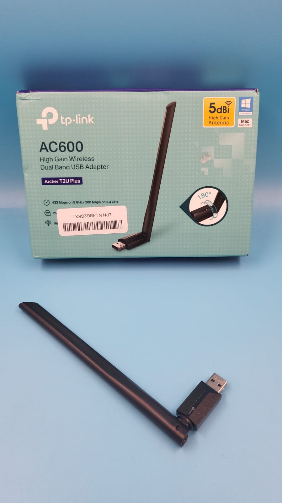 Adaptador USB de banda dual inalámbrico de alta ganancia AC600