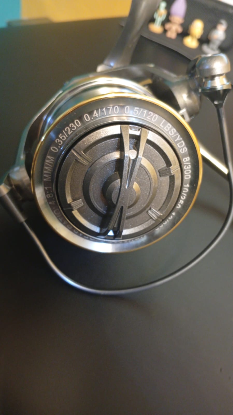 Carrete giratorio para caña de pesca, marco de grafito, 55lbs arrastre.