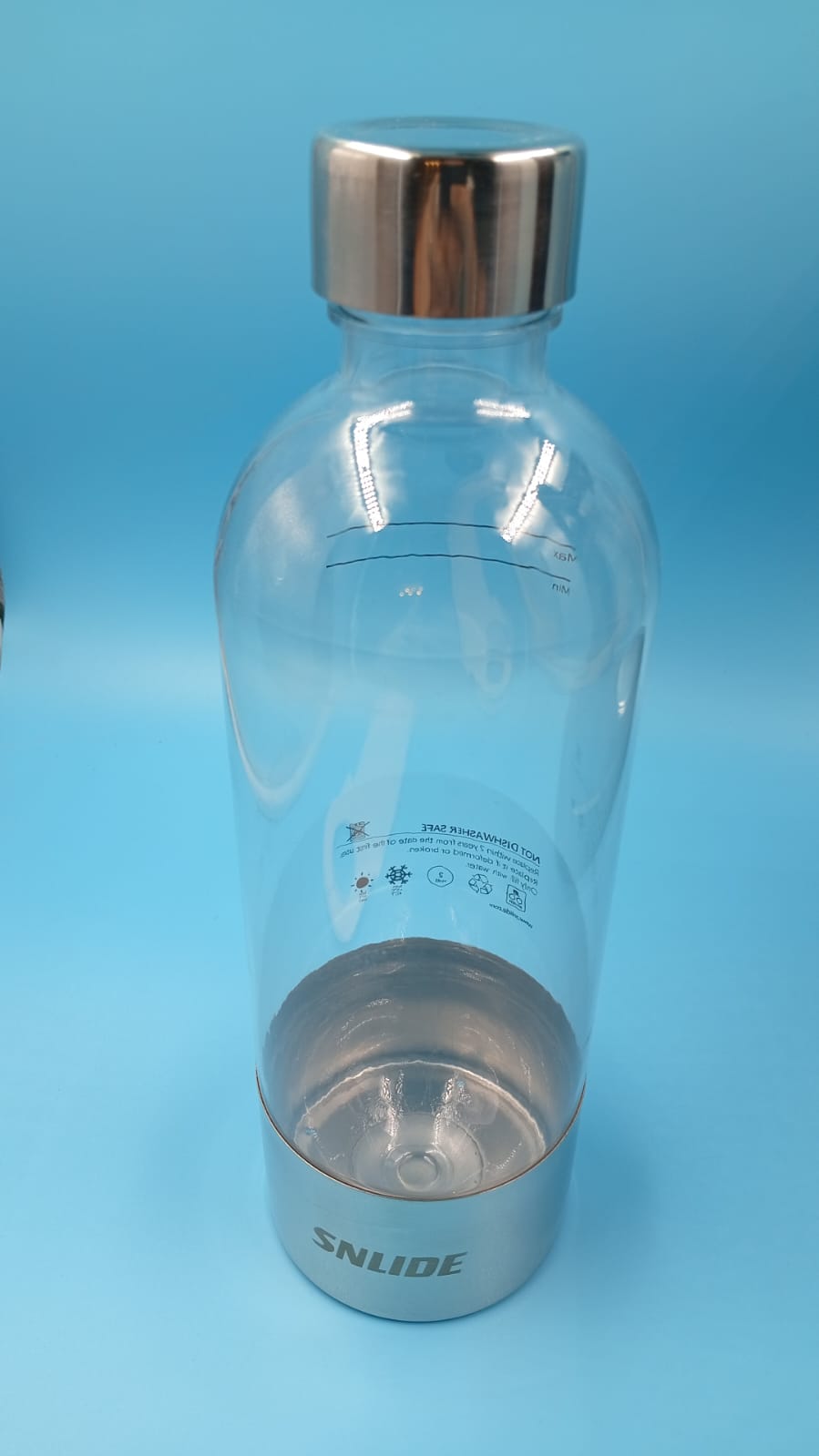 Máquina para hacer agua mineral, sin BPA de 1lt y stickers, (USADO).