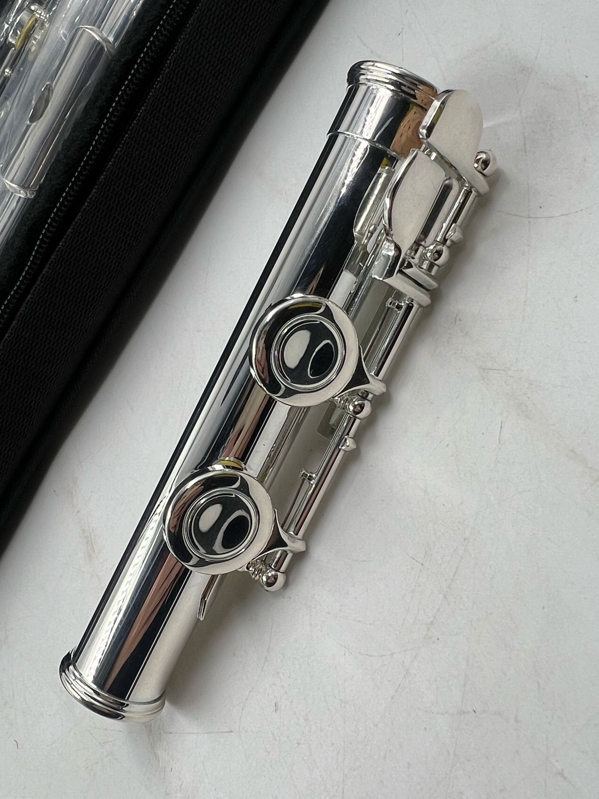 Flauta de Cobre Blanco Plateada con caja (USADO)