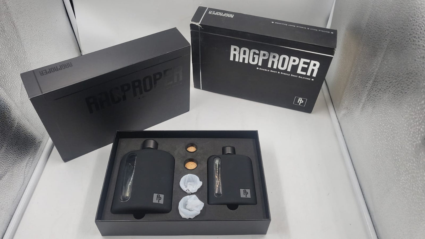 Frasco moderno de vidrio para hombres con forros de tapa de corcho y silicona. Ragproper