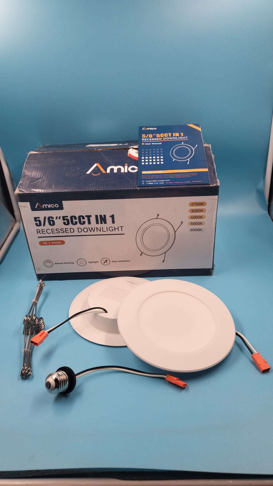 Luces Iluminación LED empotrada Amico de 5/6 pulgadas y 5 CCT 12 pack