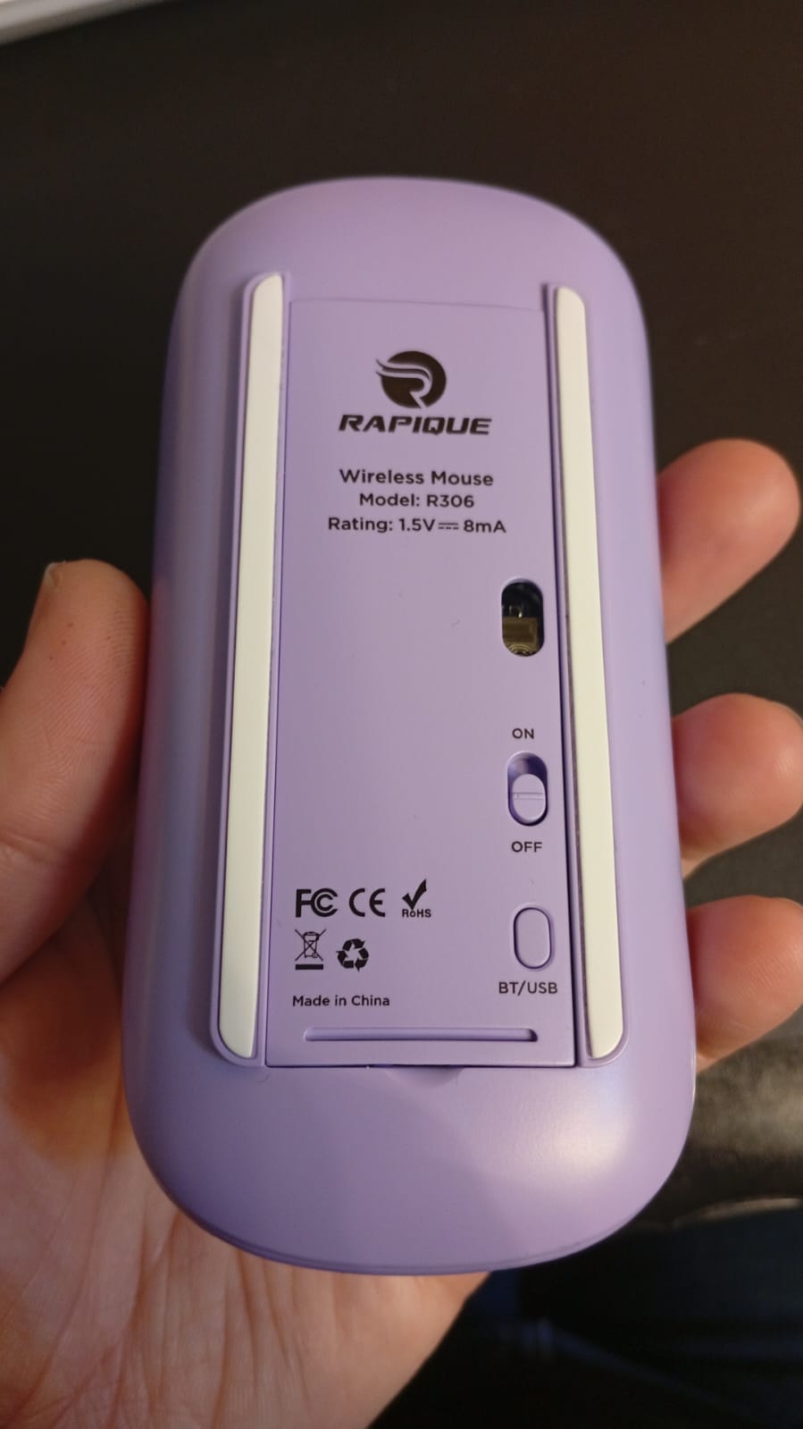 Mouse inalámbrico Bluetooth, larga vida útil, doble conectividad.