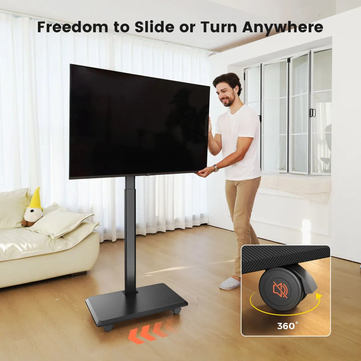 Soporte móvil con ruedas para TV de 26 a 50 pulgadas