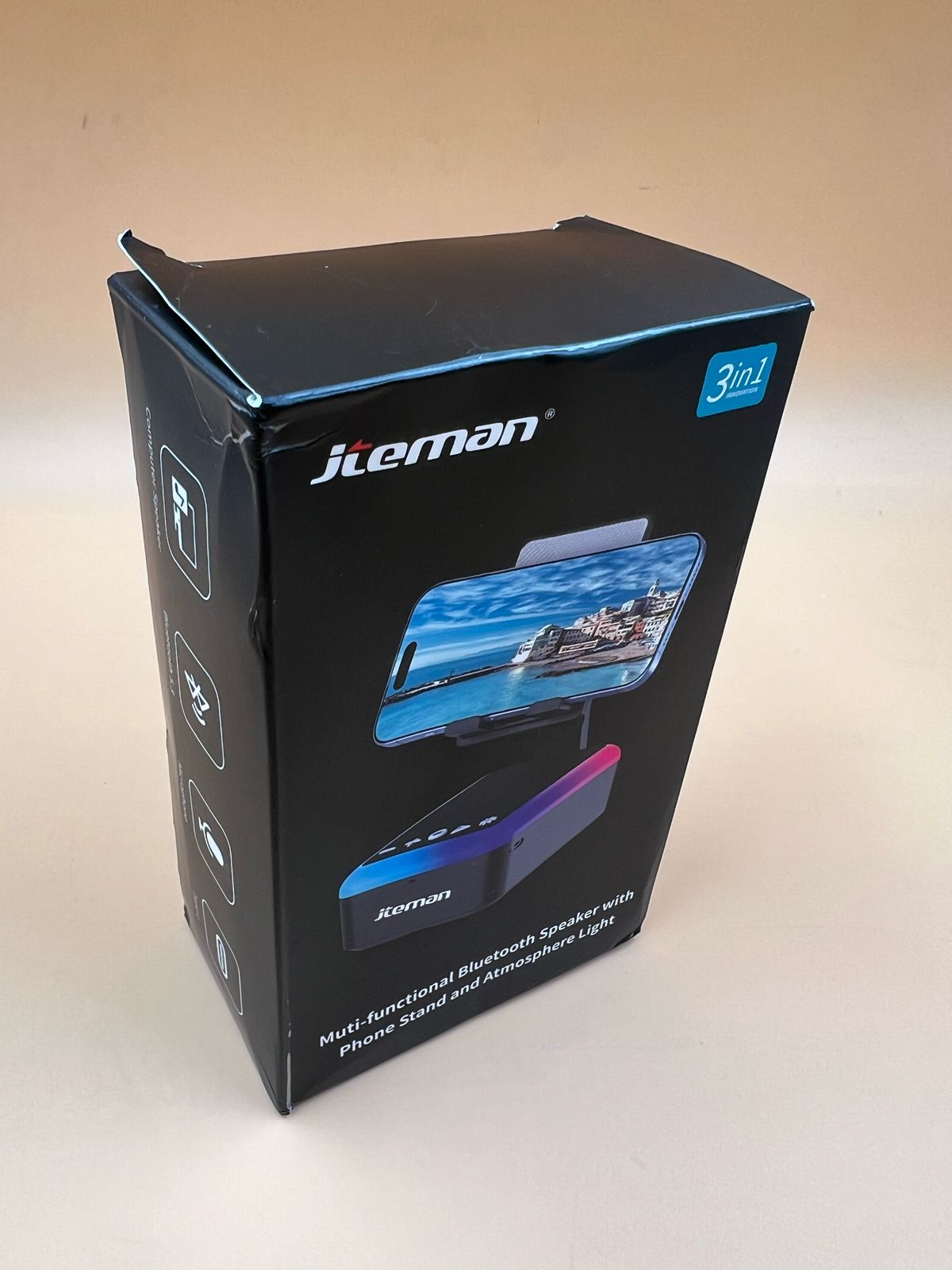 JTEMAN Bocina bluetooth con soporte celular (USADO)