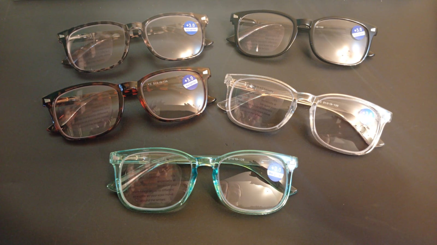 Juego de 5 lentes de lectura con bloqueo de luz azul, filtro de rayos UV.