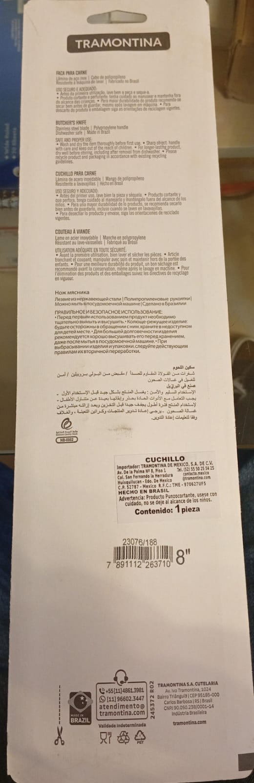 Cuchillo para Carnicero, Tramontina, 8".