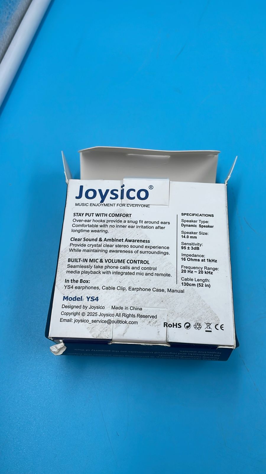 Joysico - Auriculares con cable de oreja abierta con micrófono.