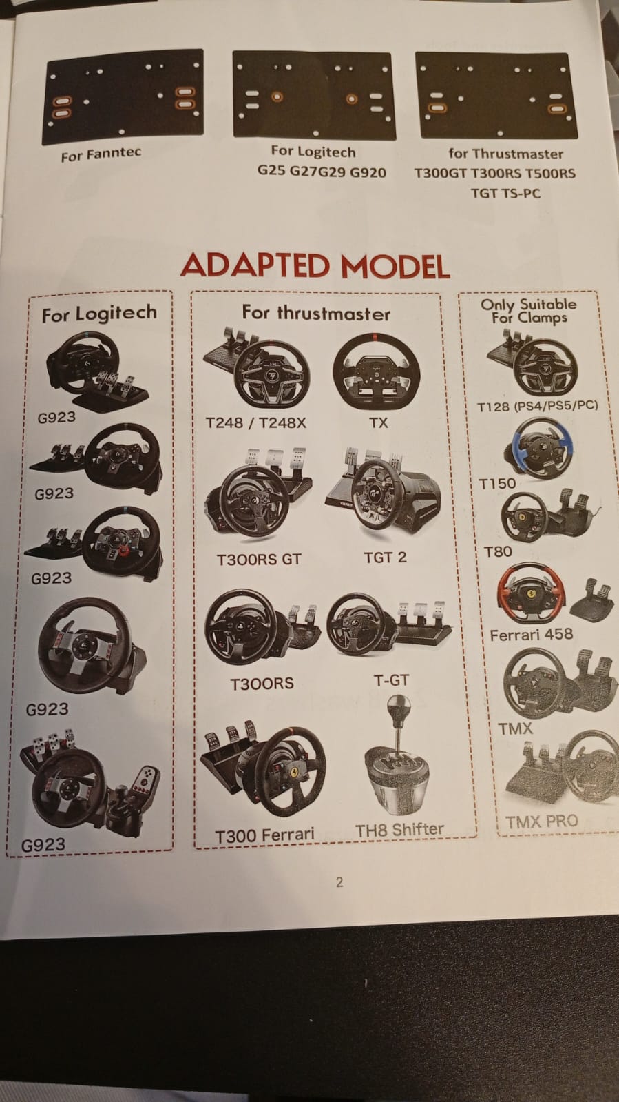 Soporte para volante de carreras, con inclinación ajustable.