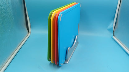 Tablas de cortar de plástico, juego de 4 con soporte, sin BPA, Aichoof.