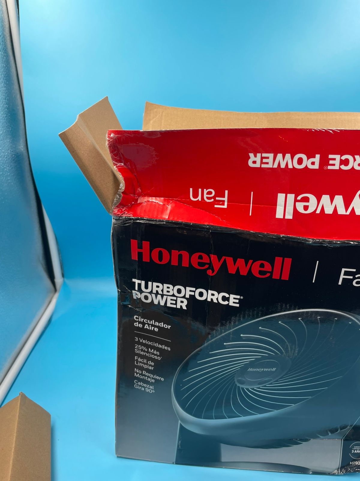 Honeywell HT-900 TurboForce,Ventilador de circulación de aire, color negro.