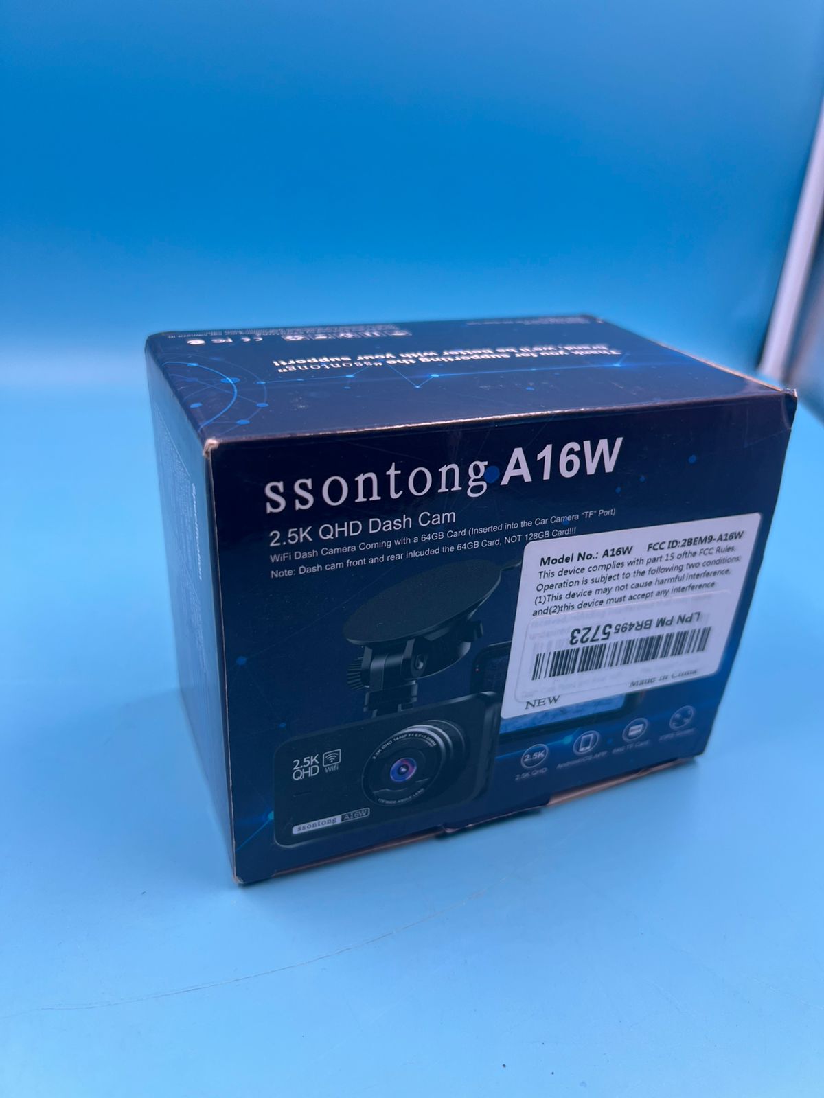 Cámara de tablero frontal y trasera 2.5 K 1080P A16W dashcam