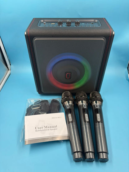 Karaoke PPMIC MS75-T Bluetooth 5.3 Con 3 Micrófonos RGB
