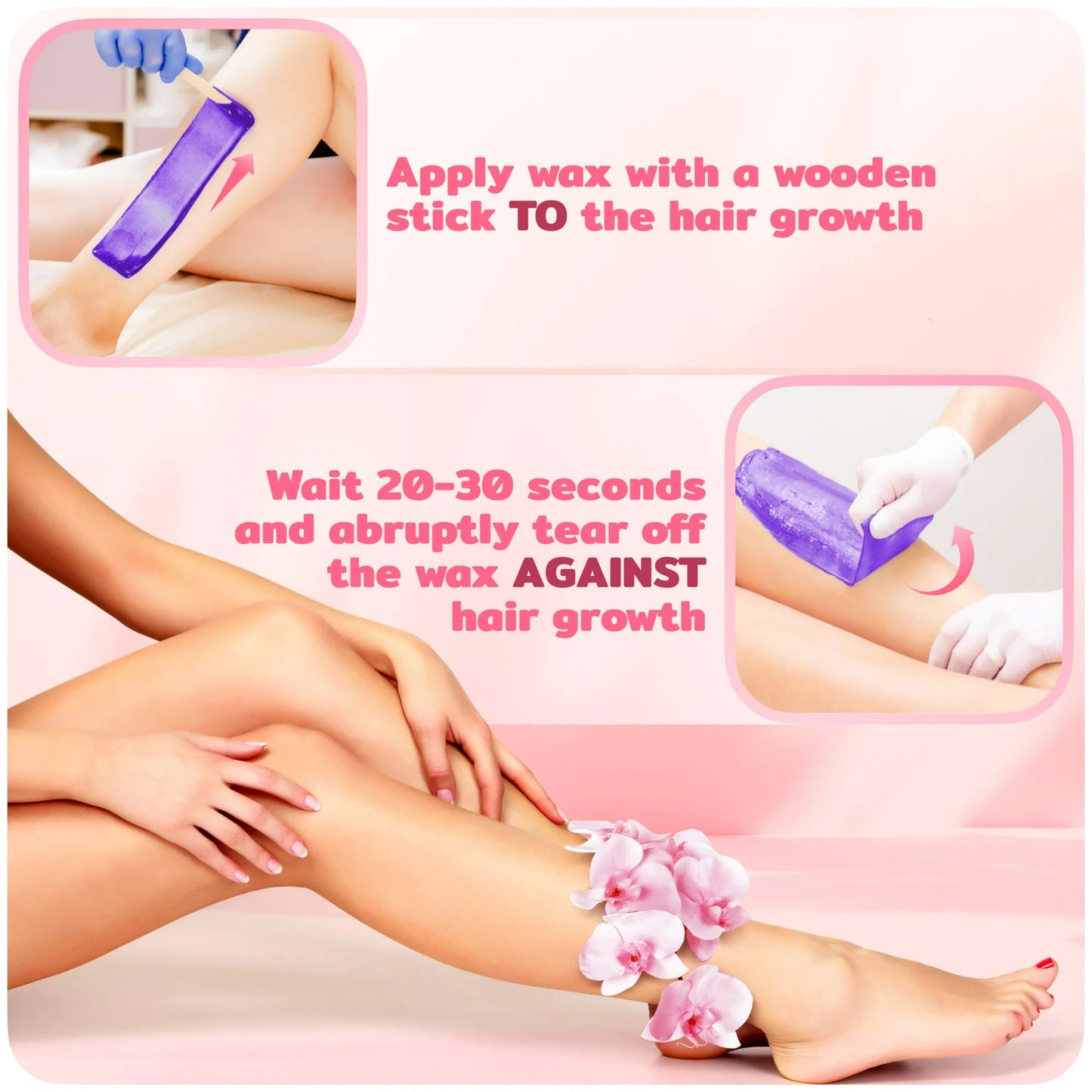 Kit de depilación para mujeres y hombres, 4 bolsas de cera