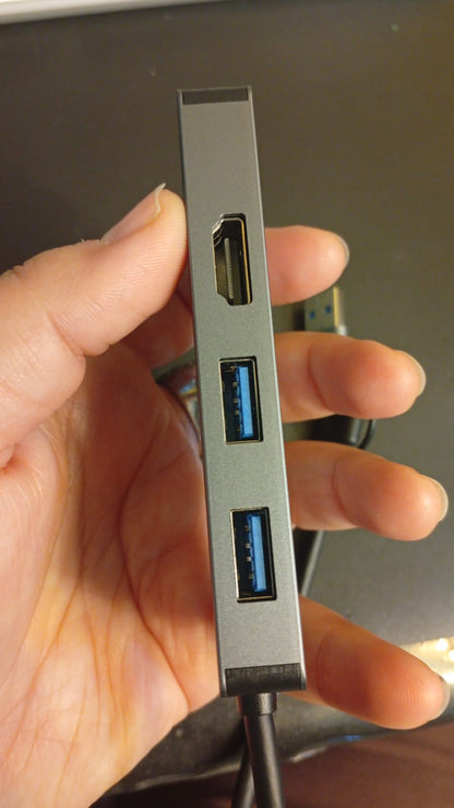 Adaptador USB 3.0 y tipo C a HDMI, 5 en 1, Docking Station.