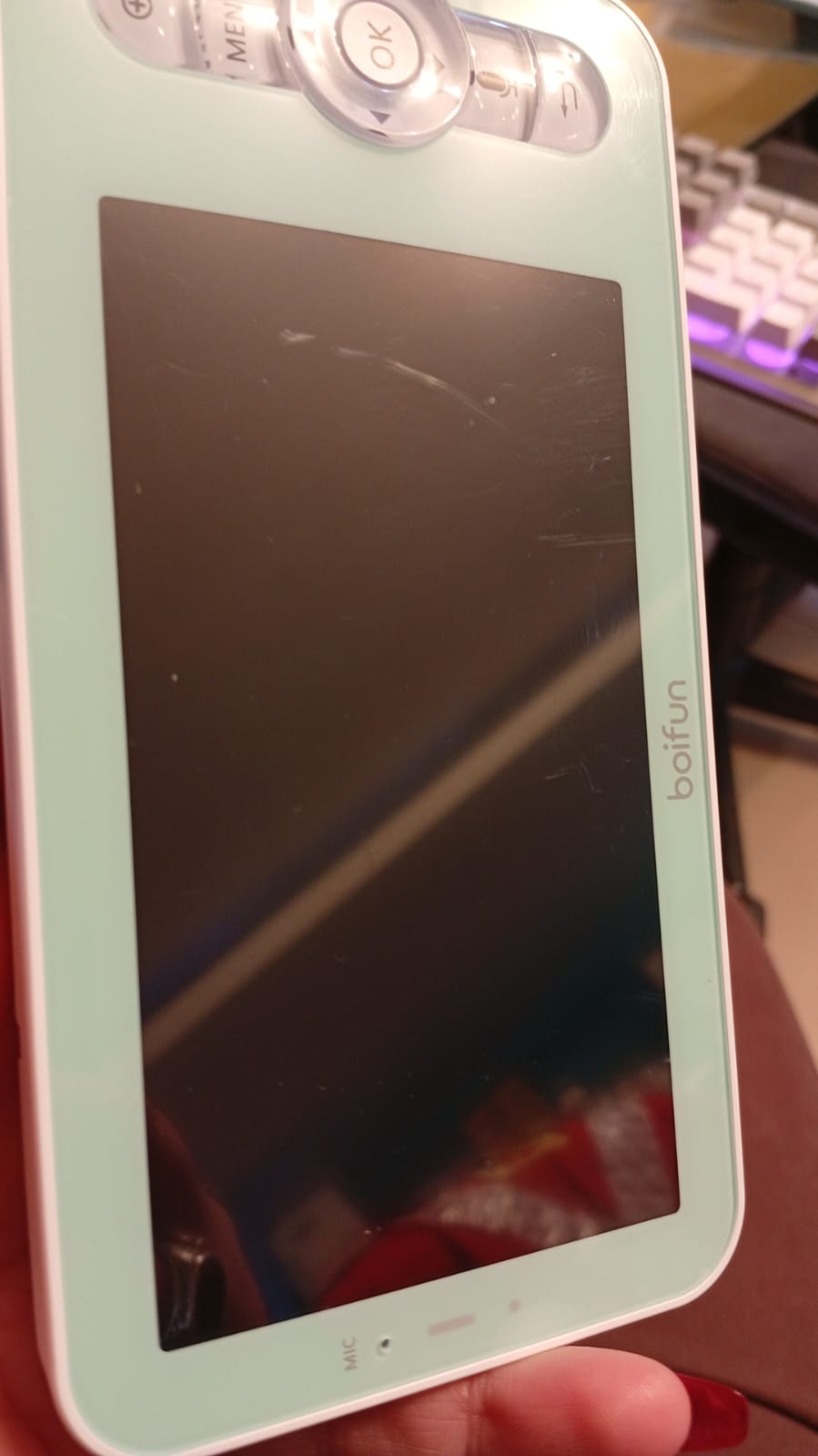 Monitor de bebé BOIFUN 6T, compatible con 2 cámaras.(USADO).