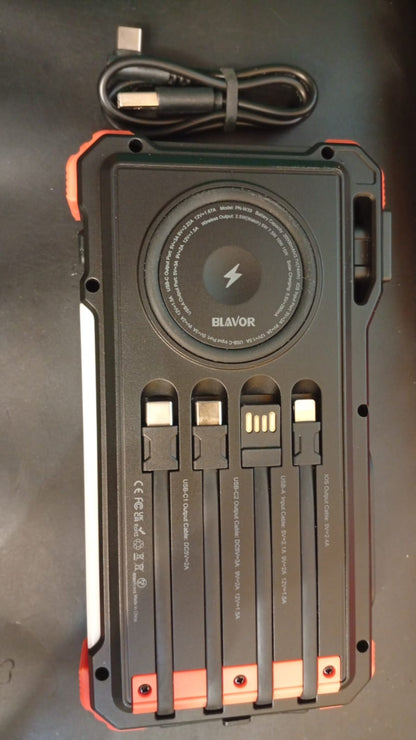 Cargador Solar Blavor PN-W39, con cables, para Samsung, Apple (USADO)