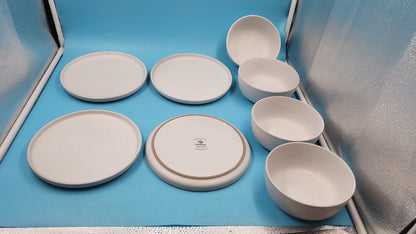 Vajilla Famiware 12 Piezas Gres Blanco Elegante