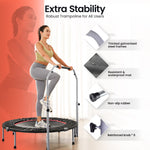 Trampolín Fitness Plegable 40 Pulgadas Con Barra Ajustable 330 Lb BCAN