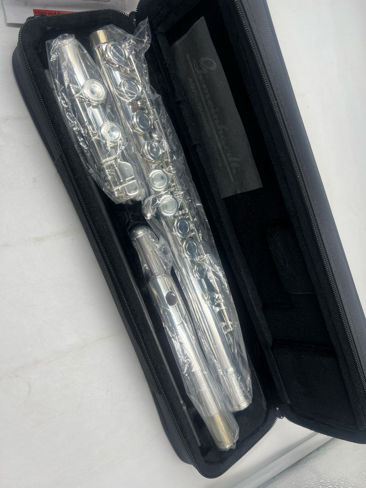 Flauta de Cobre Blanco Plateada con caja (USADO)